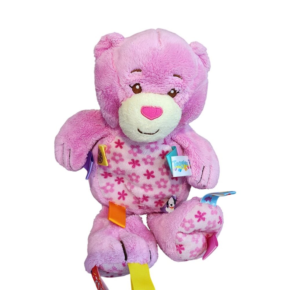 Mary Meyer Taggies 13” Pink Floral Teddy Bear Stuffed Animal Plush Lovey Securit